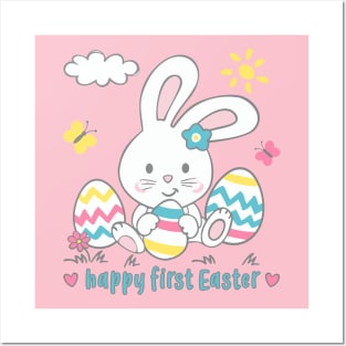 Happy first Easter Babies first easter girls Posters and Art